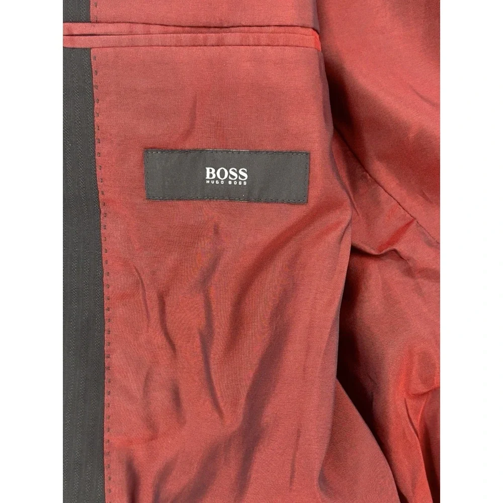 Hugo Boss Perelli Movie 42R Black Stripe Virgin Wool Sport Coat Blazer